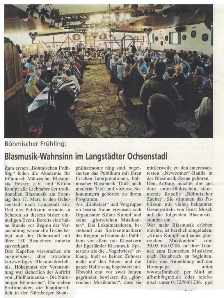 AfBMB Böhmischer Frühling Presse